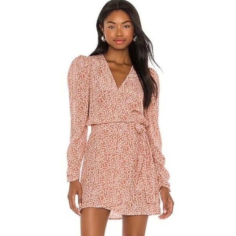 Free People‎ Kinsley Floral Wrap Dress Grapefruit Fizz Combo Size 10